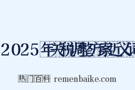 2025年关税调整方案近义词是什么意思的图片